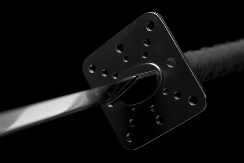 Vista 7 de Espada samurái afilada hecha a mano Katana negra réplica de Enter The Ninja Sword Real Battle Ready Ninjato