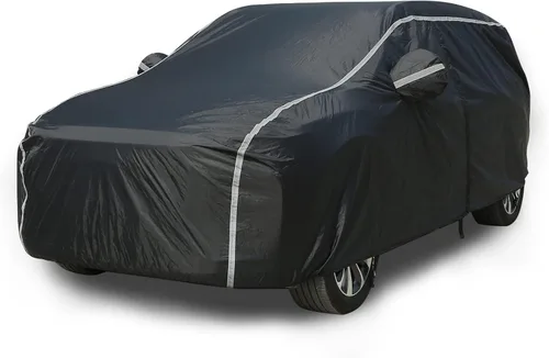 Vista 21 de Tecoom Funda impermeable para todo tipo de clima, resistente al viento, protector de granizo con forro polar y puerta con cremallera, protección