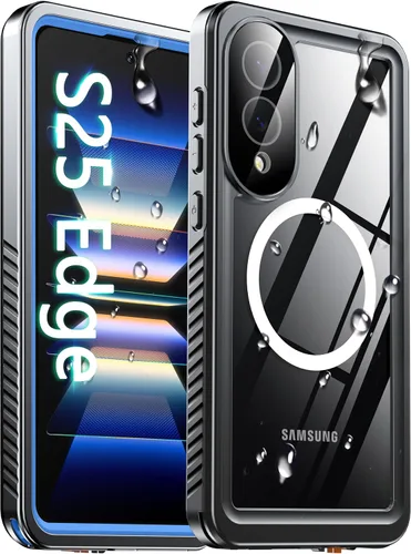 Vista 16 de Oneagle 360 - Soporte magnético giratorio para Samsung Galaxy S25 Edge Funda transparente [compatible con Magsafe], [30X anti-amarillo] Funda