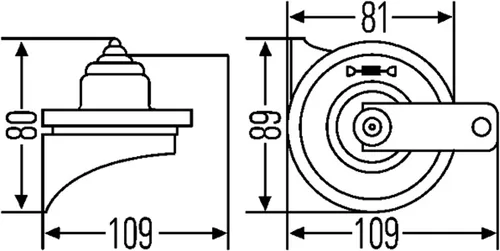 Vista 14 de HELLA 012010971 Kit de Bocina de Trompeta Negra de 12V (Ajuste Universal - Paquete Blíster)