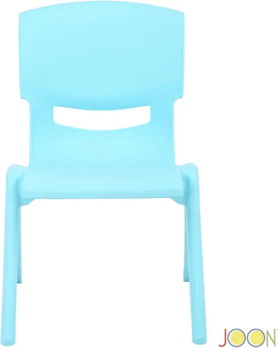 Vista 4 de JOON Paquete de 2 sillas apilables de plástico para niños, 20.8 x 12.5 pulgadas, los juegos de sillas perfectos para salas de juegos, escuelas