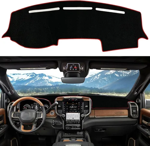 Vista 10 de Funda para tablero personalizada Compatible con Dodge Ram 1500 2019-2023 Antideslizante Decoración interior Protector de rayos UV y resplandor