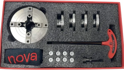 Vista 4 de Nova 23262 Premier Pro-Tek SuperNova 2 Kit de mandíbulas de madera con juego de mandíbula Pro-Tek de 2 pulgadas, tornillo para gusano de madera