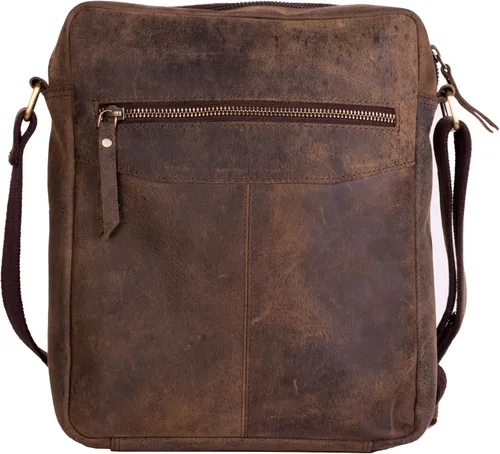 Vista 2 de Bolso bandolera de cuero para tableta de 11 pulgadas para hombres y mujeres