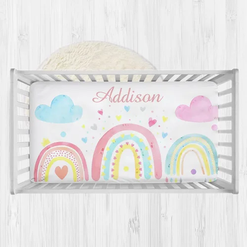 Vista 5 de Sábanas ajustadas personalizadas para cuna con nombre, sábana de colchón personalizada para cuna de bebé para niños y niñas, juegos de ropa de cama