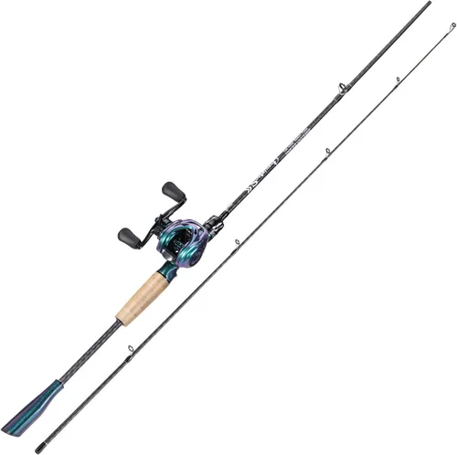 Vista 3 de Sougayilang Baitcasting Fishing Rod Reel Combo,2 Pieces Medium Heavy Baitcasting Pole with High Speed Casting Reel Baitcaster Combo
