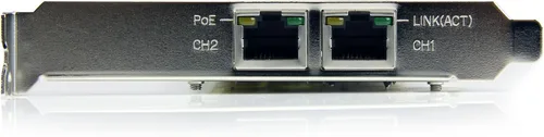 Vista 3 de StarTech Tarjeta de red PCI Express Gigabit Ethernet de doble puerto (ST2000PEXPSE) Adaptador de servidor PCIe NIC 10/100/100 de 2 puertos con PoE