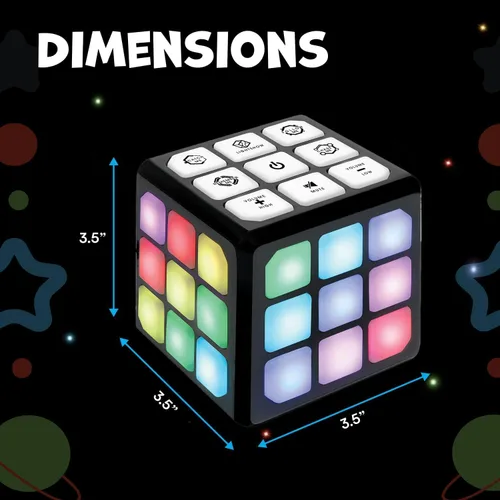 Vista 2 de Winning Fingers Cubo Intermitente Electrónico de Memoria y Juego Cerebral - 4 en 1 Juguetes Portátiles Stem para Niños - Gadgets Geniales