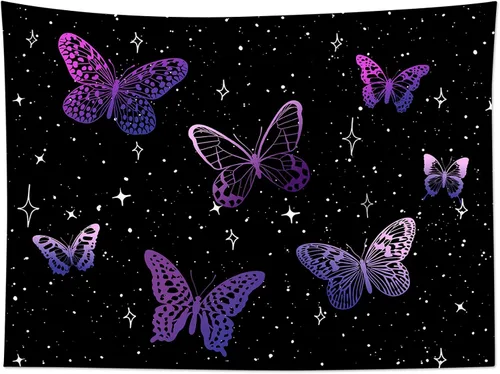 Vista 16 de HVEST Tapiz de lobo, tapiz de bosque psicodélico, tapiz para colgar en la pared, tapices de luna, animales salvajes, decoración de habitación, manta