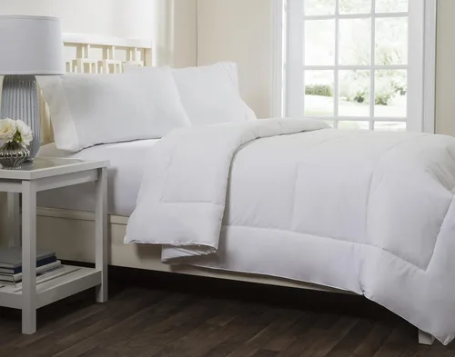 Vista 7 de CIRCLESHOME Edredón alternativo de plumón blanco con parte superior de algodón - Estilo acolchado – Saludable – Tamaño Queen