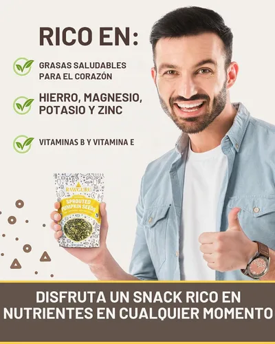 Vista 3 de RawGuru Semillas de calabaza germinadas orgánicas, semillas de calabaza para comer, 16 onzas, paquete de 1