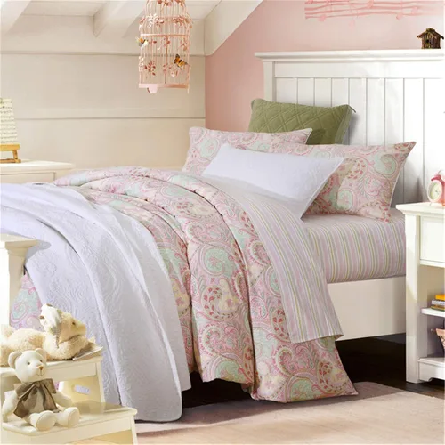 Vista 105 de ABREEZE Juego de funda de edredón tamaño individual con cierre de botón, 100% algodón egipcio, juego de ropa de cama floral de granja, color rosa, 3