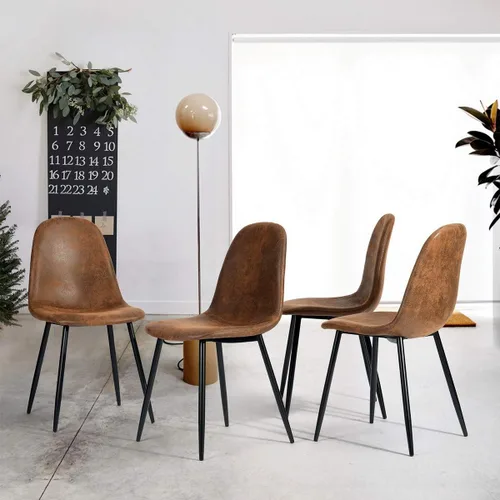 Vista 9 de Homy Casa Juego de 4 sillas giratorias de comedor, sillas laterales giratorias de 360°, sillas de estilo moderno de mediados de siglo, sillas