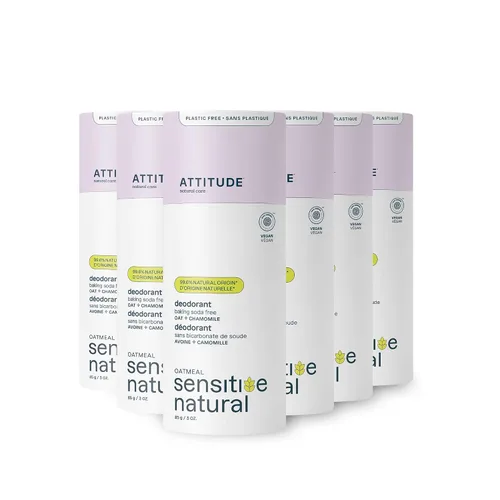 Vista 9 de ATTITUDE Desodorante sin bicarbonato de sodio para pieles sensibles con avena y aceite de argán, verificado por EWG, sin aluminio, sin plástico, 3