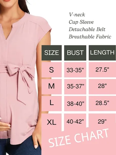 Vista 3 de Glampunch Camisetas de maternidad con cuello en V y manga larga, blusas casuales de embarazo