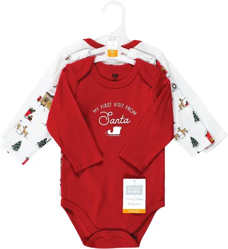 Vista 139 de Hudson Baby Body unisex de algodón de manga larga para bebé, leopardo rosa rojo