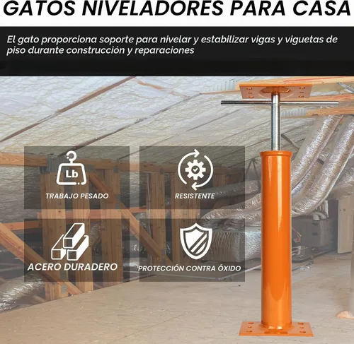 Vista 5 de Jack House Jack para nivelación, 15.5 a 21 pulgadas, gato de suelo Naranja