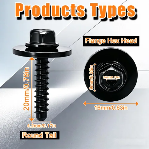 Vista 2 de Taiss 30 tornillos M4.2-0.056x0.787 in para protección contra salpicaduras compatibles con múltiples modelos bajo las marcas Ford y Chevrolet