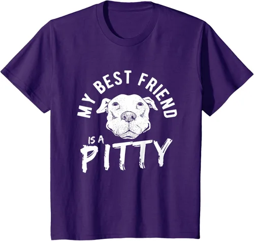 Vista 25 de My Best Friend Is A Pitty Pitties Pitbull - Camiseta Negro