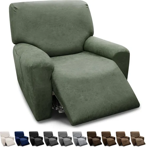Vista 67 de Fundas para Sillón de 2 Piezas con Cojín en T, Fundas de Aspecto de Cuero para Sofá, Fundas para Sillas, Protector de Muebles Elástico, Funda