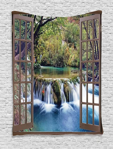 Vista 260 de Ambesonne Tapiz de arte afro, hombre negro fuerte con una corona de trazos impresión de pintura moderna, decoración de tela para colgar en la pared
