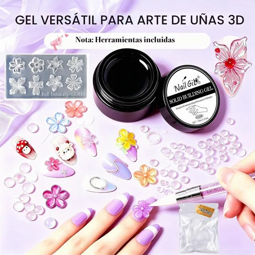 Vista 4 de NAILGIL - Gel 3D para arte de uñas, no pegajoso, para esculpir