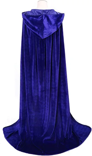 Vista 4 de Capa larga de terciopelo unisex con capucha para Halloween, Navidad, disfraz de cosplay