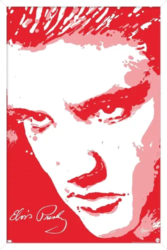 Vista 14 de Trends International Elvis Presley - Póster de pared rojo, 14.72 x 22.37 pulgadas, versión enmarcada de madera de granero Versión enmarcada Barnwood