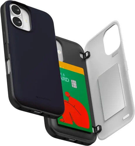 Vista 48 de GOOSPERY Parachoques magnético para puerta compatible con iPhone 15, funda con tarjetero, cartera con cierre magnético automático, protector de Azul