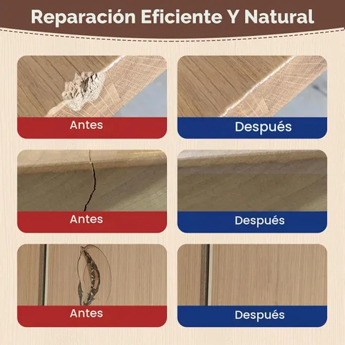 Vista 4 de Boncart - Relleno de madera, 6.15 oz de masilla de madera pintable Natural