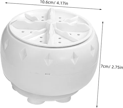 Vista 2 de SEWACC Lavadora de mini turbina USB alimentada por USB, lavadora ultrasónica portátil para casa rodante, viajes, universidad, apartamento, lavado