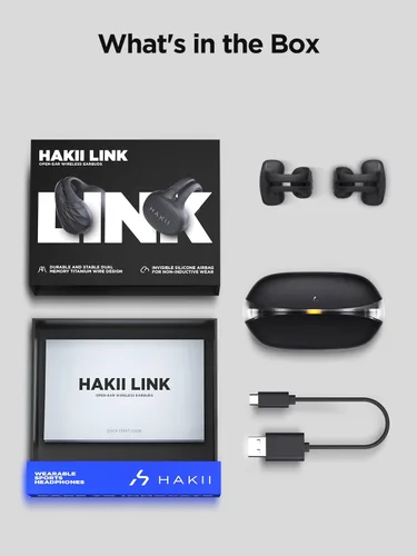 Vista 9 de HAKII Auriculares inalámbricos de oído abierto, auriculares Bluetooth 5.4 ergonómicos con clip Bluetooth con sonido estéreo/ANC, control táctil