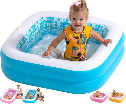 Vista 12 de Piscina inflable 3 en 1 para bebés, asas de agarre seguro patentadas, suelo suave y drenaje, juguetes de agua de verano, regalos de primer Burst