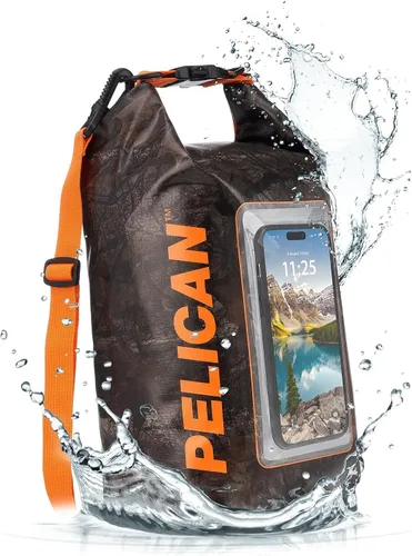 Vista 13 de Pelican Marine Bolsa impermeable IP68 de 2L con rollo superior - Mochila impermeable con funda/bolsa para teléfono - Accesorios para canotaje