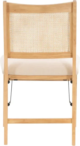 Vista 13 de Powell Kasi Silla Lateral de Comedor Plegable de Caña de Ratán Beige, Natural