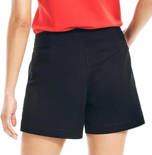 Vista 3 de Nautica Pantalones cortos de algodón de tiro medio para mujer, verano 5 negro, talla 10, Negro