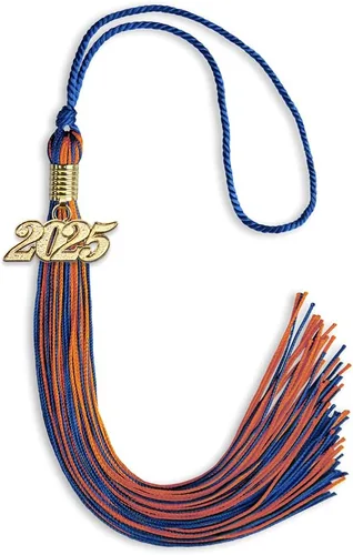 Vista 322 de Endea Graduation - Borla de doble color mixto con fecha dorada (negro/dorado antiguo, 2021)