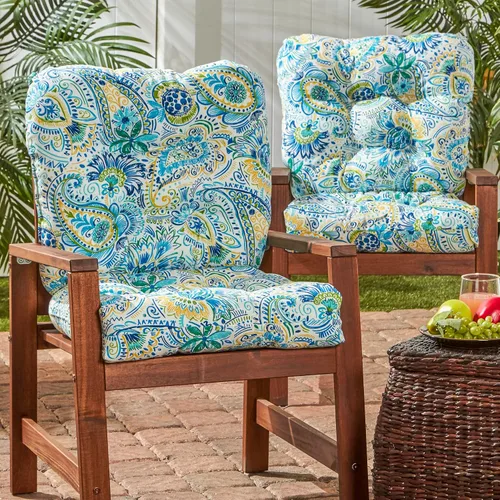 Vista 32 de Greendale Home Fashions Juego de 2 cojines de asiento y respaldo para exteriores, diseño Adobe Stripe 2