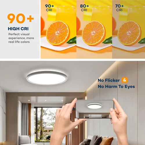 Vista 3 de BLNAN Lámpara de techo LED regulable con control remoto, 12 pulgadas, 3000 K-6500 K, color de luz ajustable, moderna lámpara de techo ultrafina