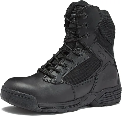 Vista 7 de Magnum Stealth Force Waterproof Tactical Boots for Men, Military Combat Boots Men, Black Work Boots with Side Zipper - Back, Extra Wide Negro