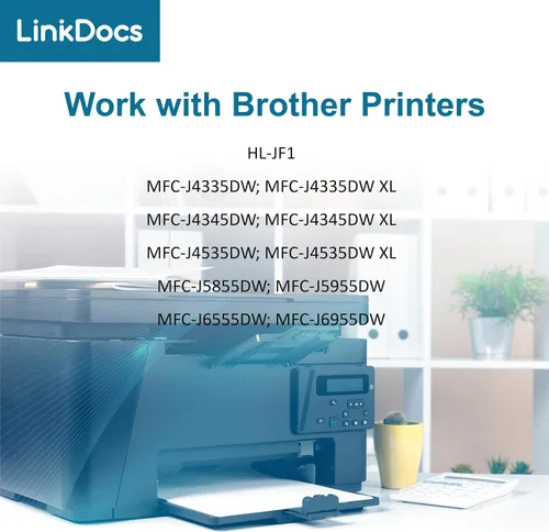 Vista 3 de LinkDocs LC406 Cartuchos de tinta magenta compatibles con Brother LC406 LC406XL M para usar con impresora Brother MFC-J4535DW MFC-J4345DW