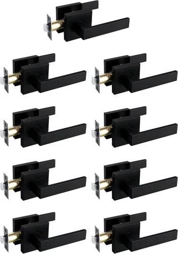 Vista 84 de NEWBANG Manija de palanca de puerta sólida con acabado negro mate