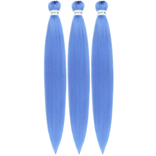 Vista 95 de Cabello trenzado para niños preestirado de 16 pulgadas, color negro para niños, trenzas sin nudos