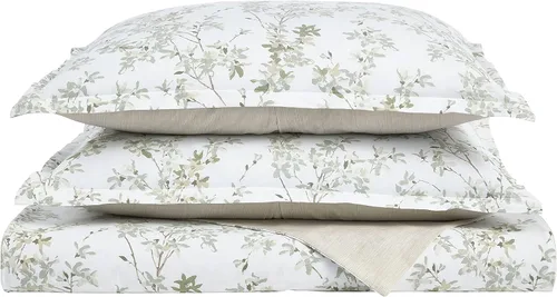 Vista 6 de Laura Ashley Casa - Juego de funda de edredón tamaño individual, ropa de cama reversible de algodón con funda a juego, ropa de cama de peso medio
