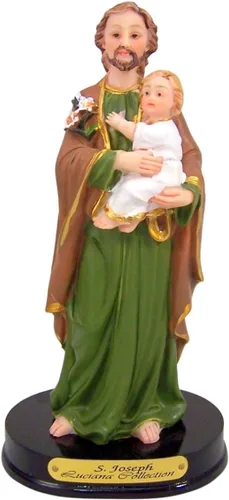 Vista 2 de Kit para el vendedor con estatua de San José de resina y tarjeta de oración, 5 1/4 pulgadas
