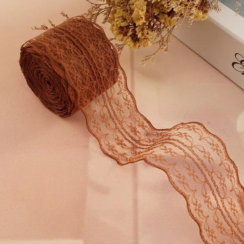 Vista 12 de Rollo de cinta de encaje de 120 yardas para costura, baby shower, cumpleaños, despedida de soltera, decoración de boda, embalaje de regalo, ramo