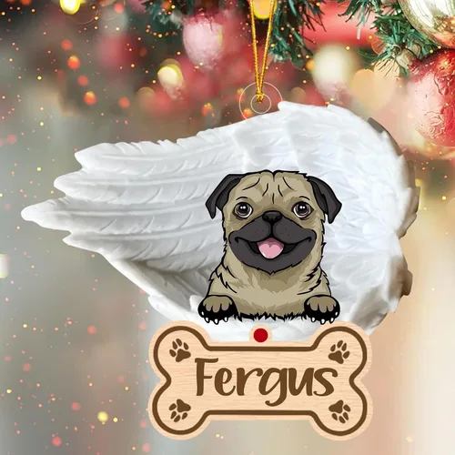 Vista 94 de Adorno de perro afgano de 1 ángel, adorno acrílico 2D personalizado conmemorativo para perros, regalo por pérdida de mascotas, regalo