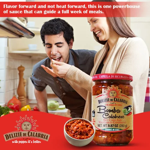 Vista 6 de Bomba Calabrese - Salsa picante italiana para untar, 9.87 onzas, paquete de 2