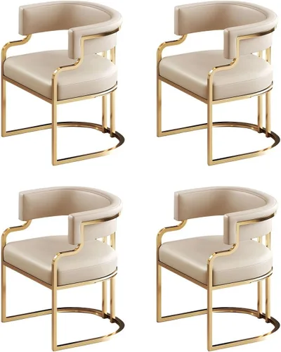 Vista 31 de Sillas de comedor de cocina para interiores, silla lateral tapizada para el hogar, silla con brazo de respaldo bajo, silla de comedor con piel