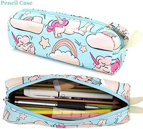 Vista 9 de Meisohua Mochilas escolares para niñas, mochila de unicornio con bolsa de almuerzo y estuche para lápices, juego de bolsas escolares 3 en 1